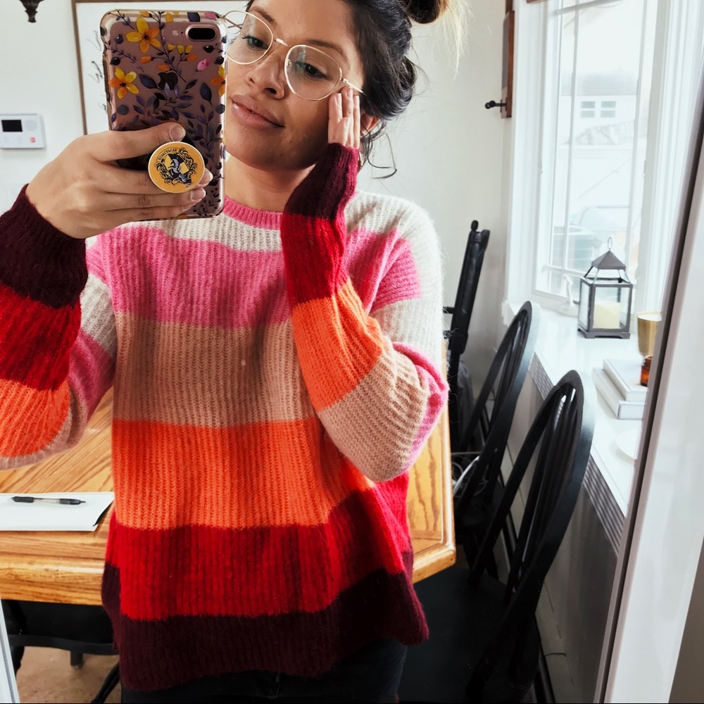 NWT Silverflint Rainbow Striped Sweater C4